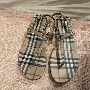 Burberry Emily Checked Slingback Sandals